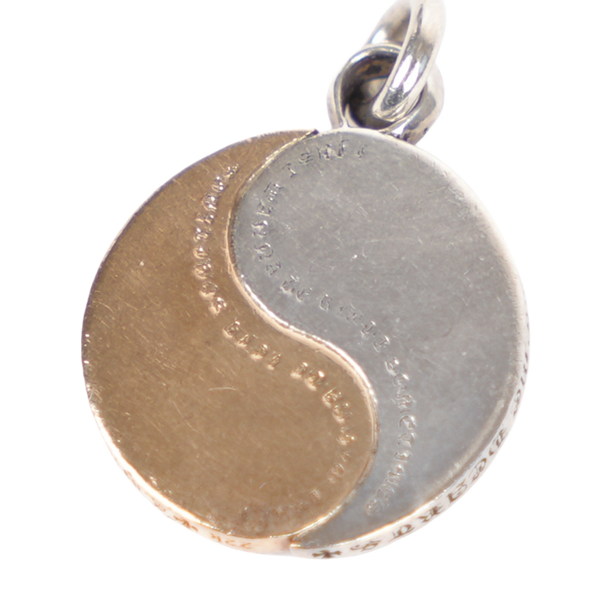 CHROME HEARTS YIN AND YANG SILVER AND GOLD PENDANT