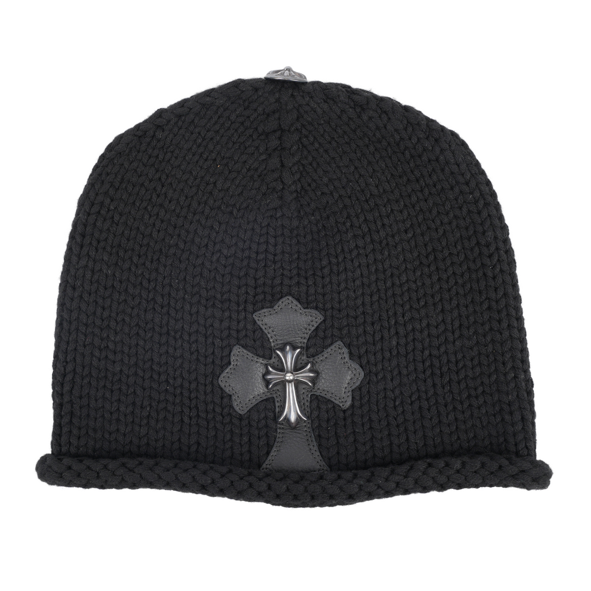 CHROME HEARTS CROSS PATCH BEANIE WITH CROSS HARDWARE