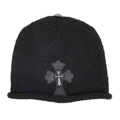CHROME HEARTS CROSS PATCH BEANIE WITH CROSS HARDWARE