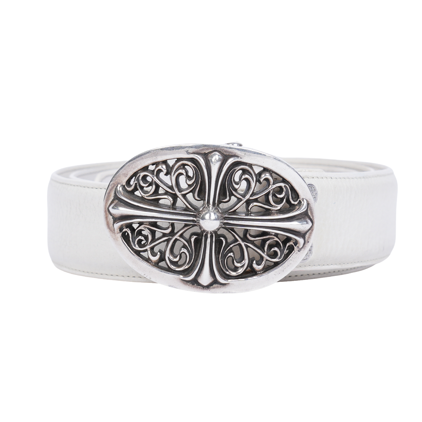 CHROME HEARTS WHITE OVAL BELT