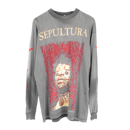 VINTAGE 1990S SEPULTURA ROOTS FADED LONG SLEEVE