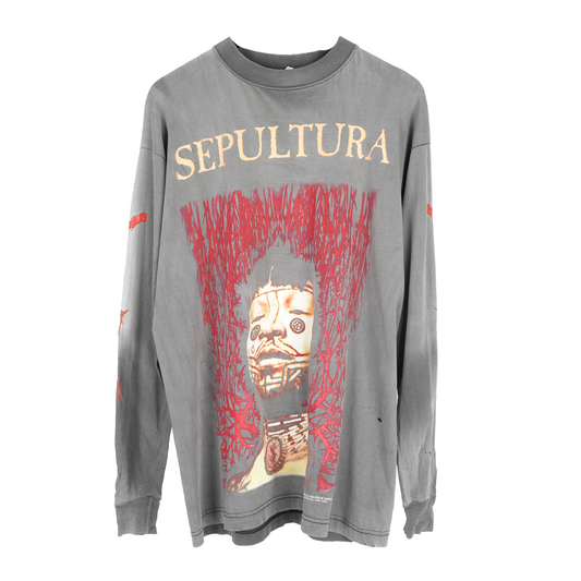 VINTAGE 1990S SEPULTURA ROOTS FADED LONG SLEEVE