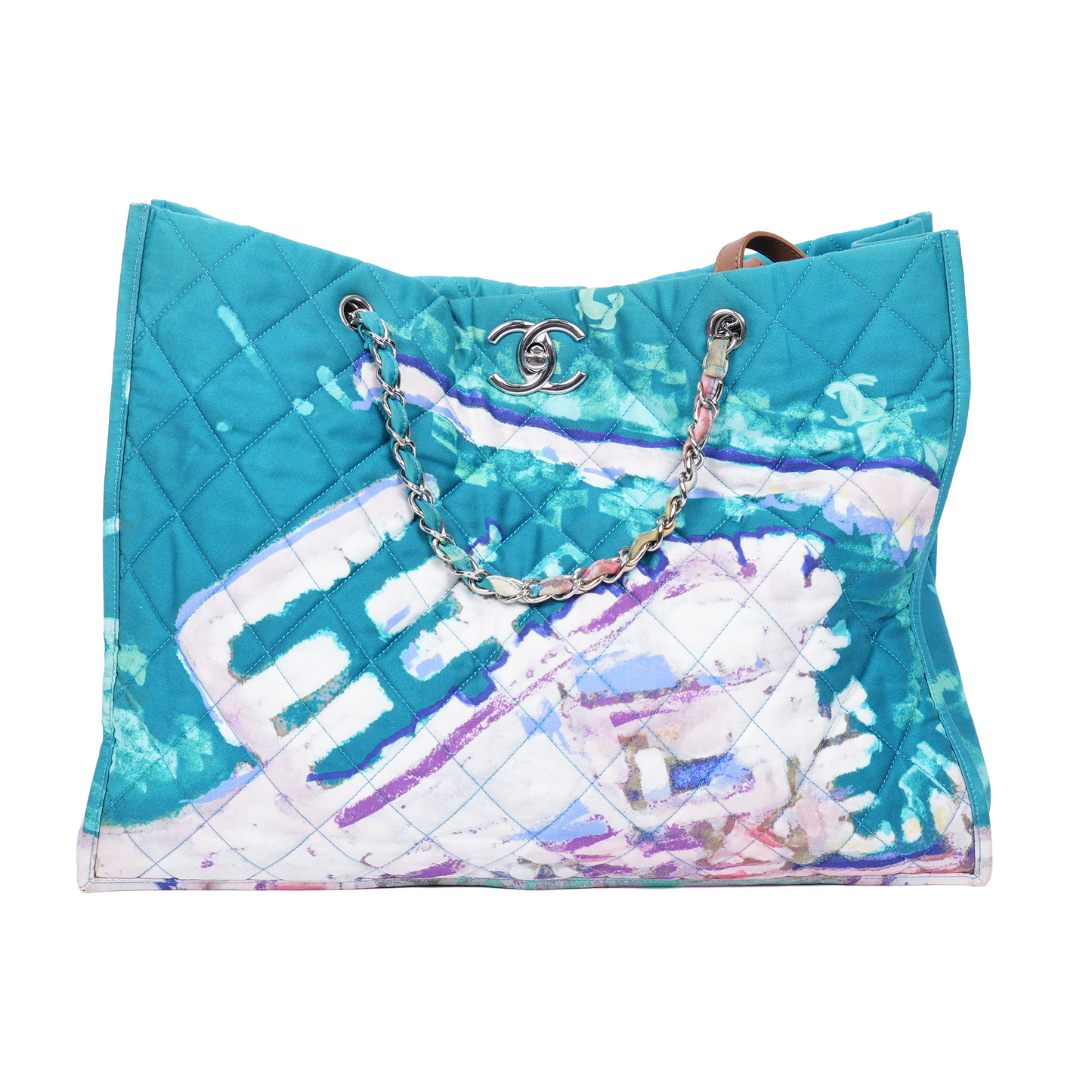 CHANEL 2011 GRAFFITI WATER COLOR QUILTED TOTE BAG