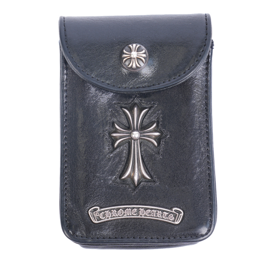 CHROME HEARTS LEATHER CROSS CIGARETTE POUCH