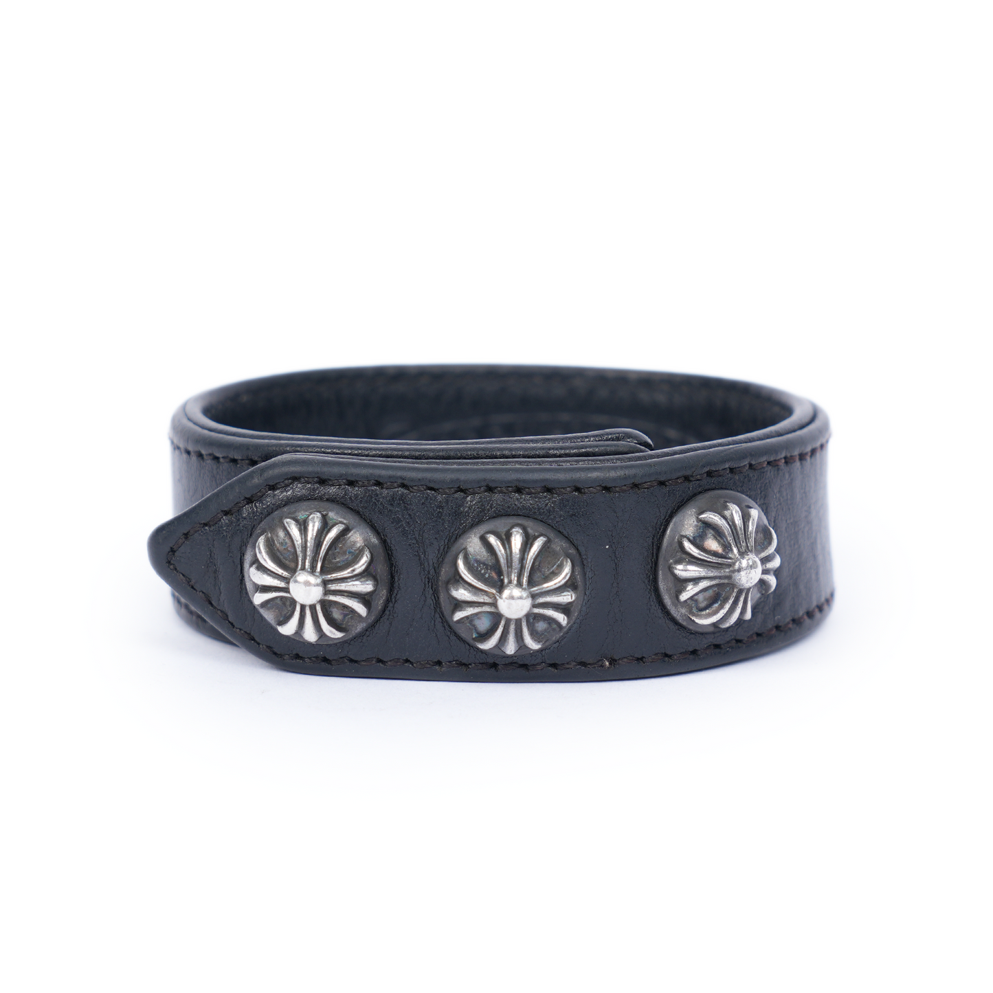 CHROME HEARTS LEATHER CROSSBALL BRACELET
