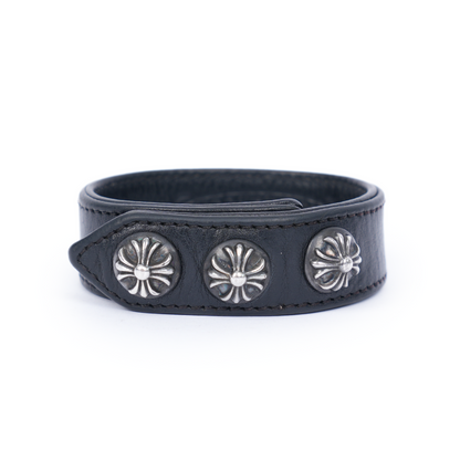 CHROME HEARTS LEATHER CROSSBALL BRACELET