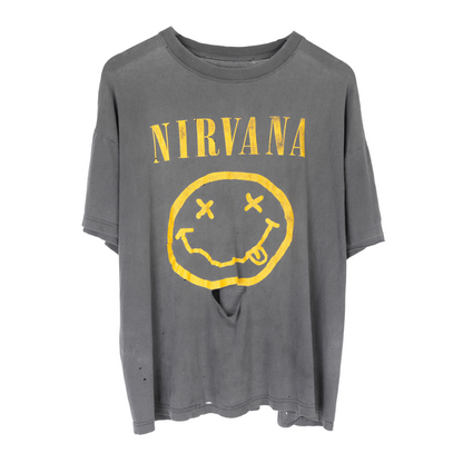 VINTAGE NIRVANA SMILE GRAPHIC FADED TEE