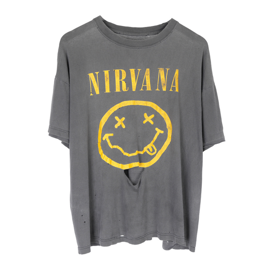 VINTAGE NIRVANA SMILE GRAPHIC FADED TEE