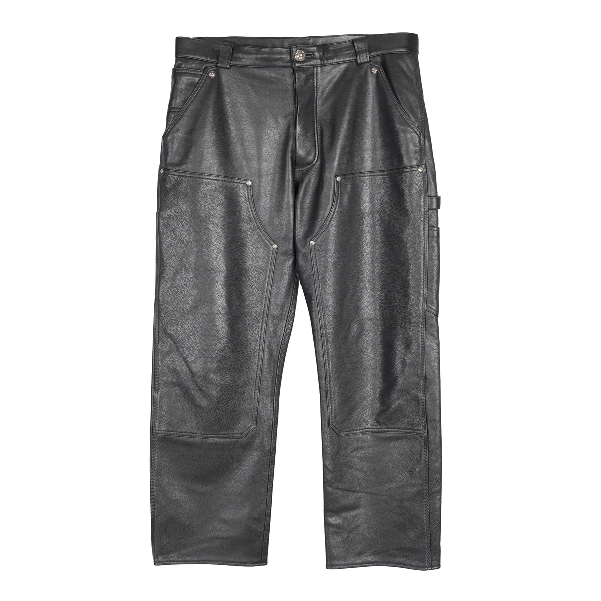 CHROME HEARTS FULL LEATHER DOUBLE KNEE CARPENTERS