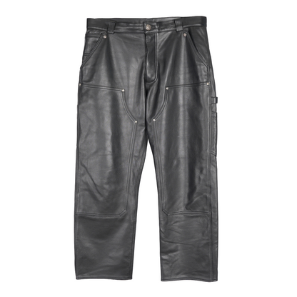 CHROME HEARTS FULL LEATHER DOUBLE KNEE CARPENTERS