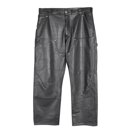 CHROME HEARTS FULL LEATHER DOUBLE KNEE CARPENTERS
