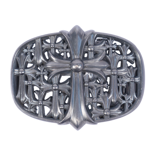 CHROME HEARTS 1.5" BLACK RHODIUM CEMETERY BUCKLE