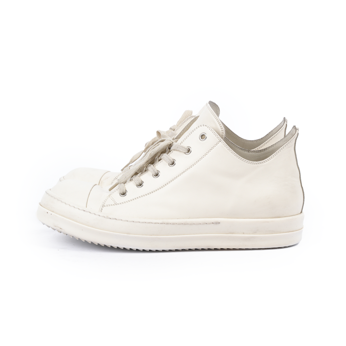 RICK OWENS OFF WHITE TOWER LOW TOP SNEAKERS