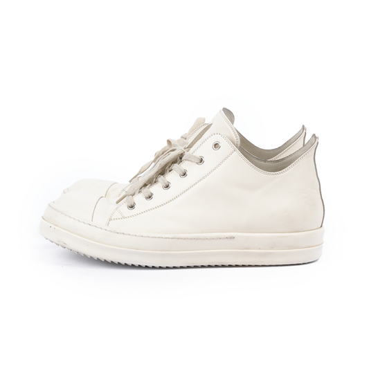 RICK OWENS OFF WHITE TOWER LOW TOP SNEAKERS