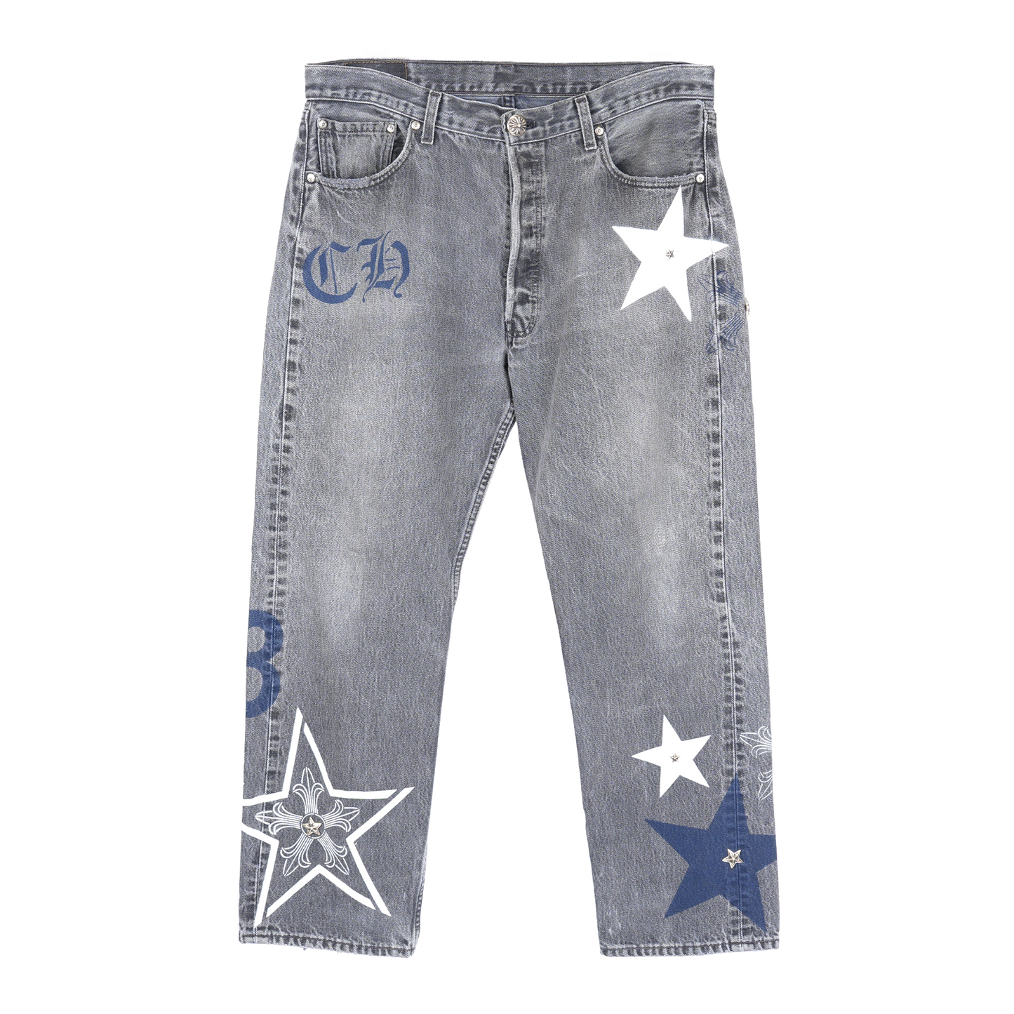STAR STENCIL PANTS WITH HARDWARE