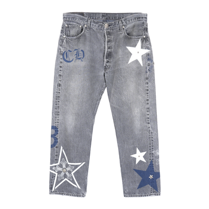 STAR STENCIL PANTS WITH HARDWARE
