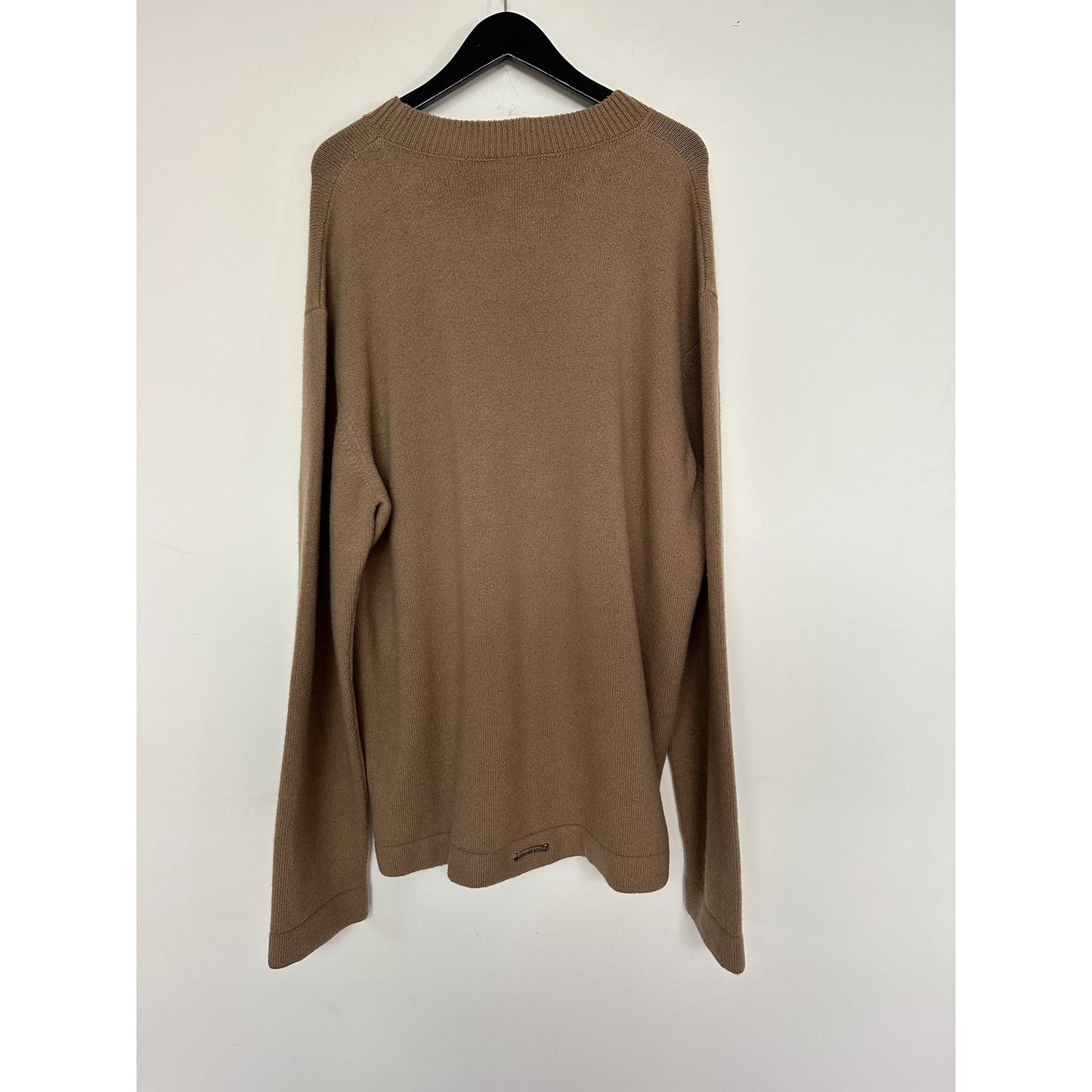 CHROME HEARTS TRIPLE SUEDE CROSS BROWN CASHMERE SWEATER