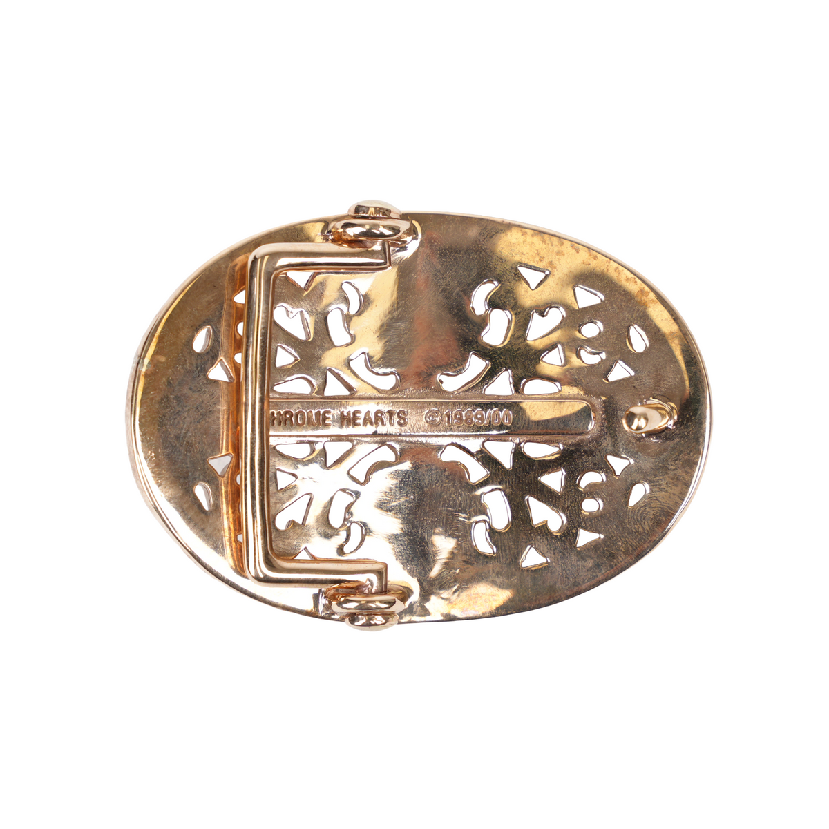 CHROME HEARTS BRONZE OVAL 1.5" BELT BUCKLE