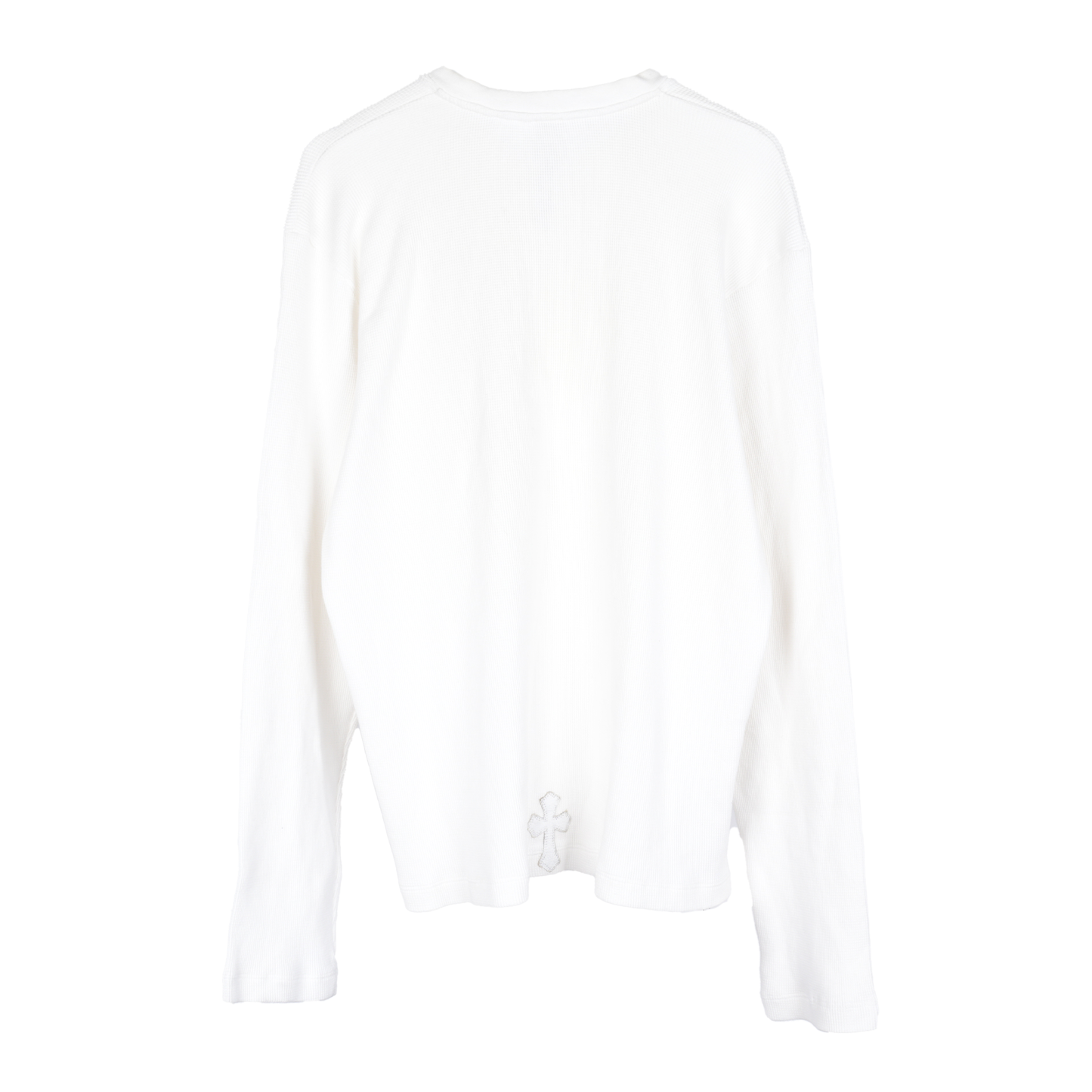 CHROME HEARTS WHITE CROSS PATCH HENLEY THERMAL LONG SLEEVE