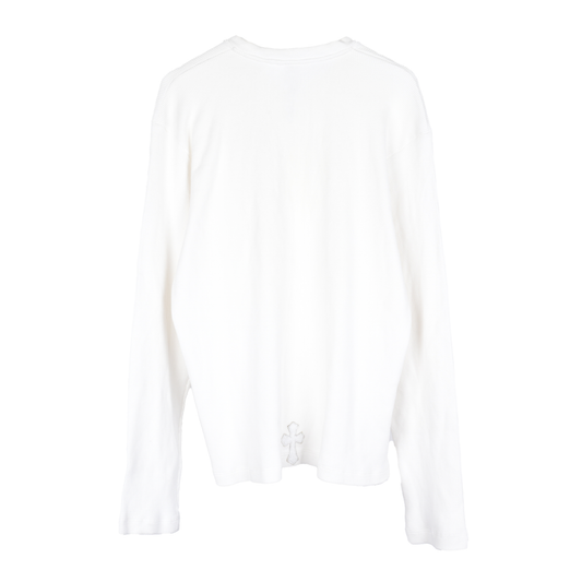 CHROME HEARTS WHITE CROSS PATCH HENLEY THERMAL LONG SLEEVE