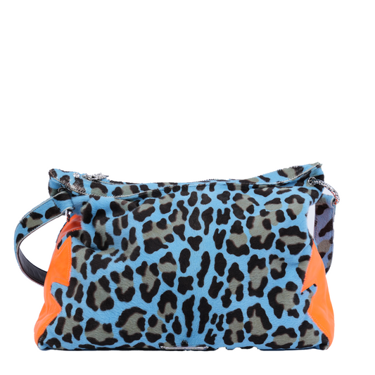 CHROME HEARTS LYON ST. BARTHS BLUE CHEETAH BAG