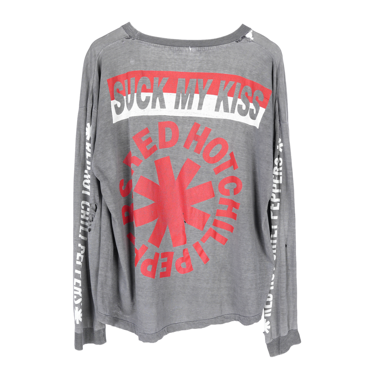 VINTAGE 1991 THRASHED RED HOT CHILI PEPPERS 'SUCK MY KISS' LONG SLEEVE TEE