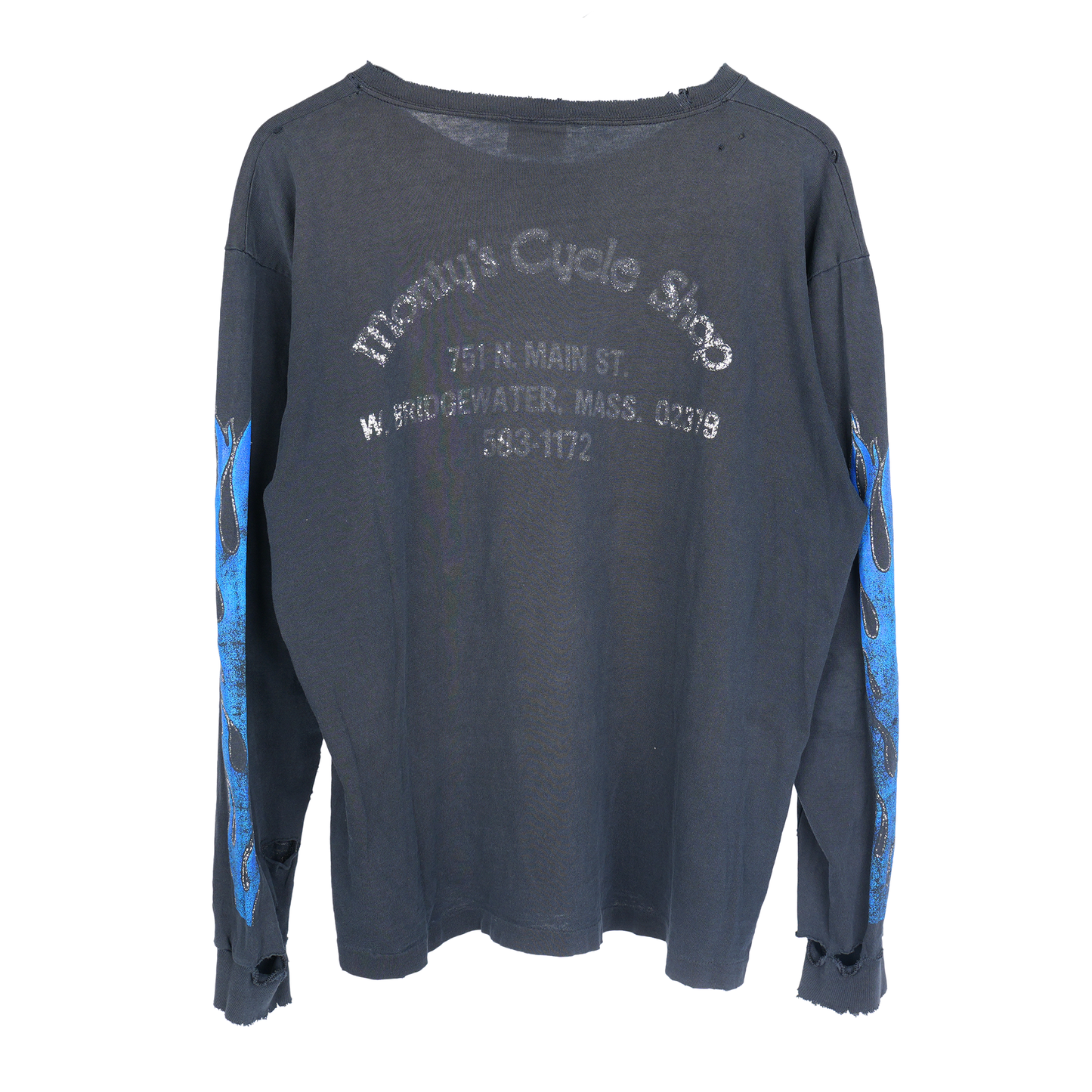 HARLEY DAVIDSON BLUE FLAME FADED EMBLEM LONG SLEEVE