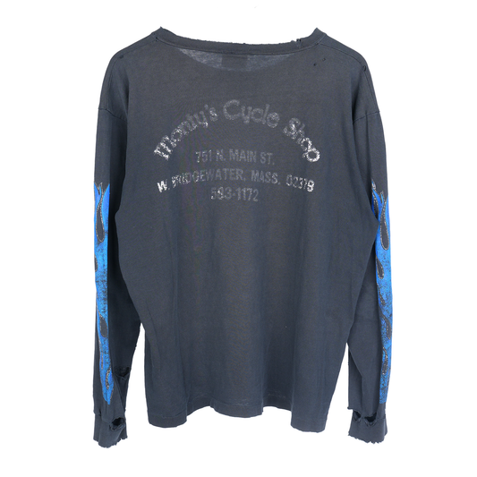 HARLEY DAVIDSON BLUE FLAME FADED EMBLEM LONG SLEEVE