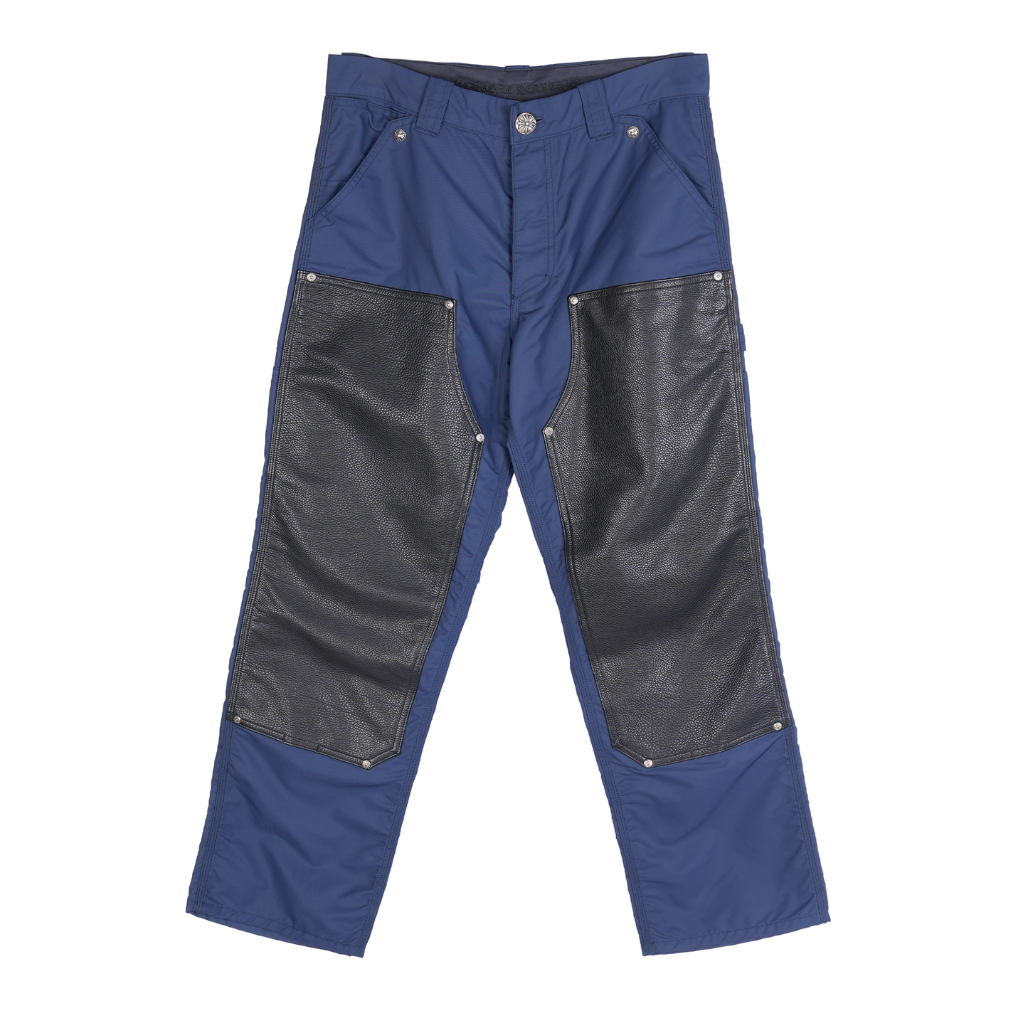 CHROME HEARTS NYLON LEATHER DOUBLE KNEE PANTS