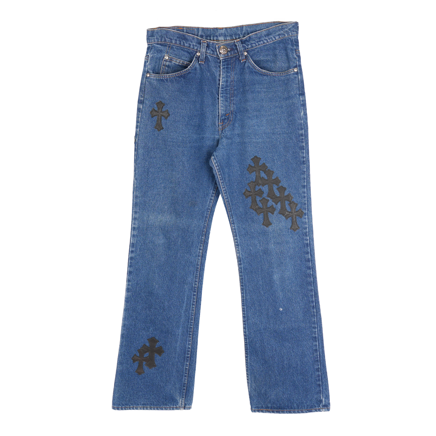 CHROME HEARTS BLACK PATCH DARK WASH LEVIS 517