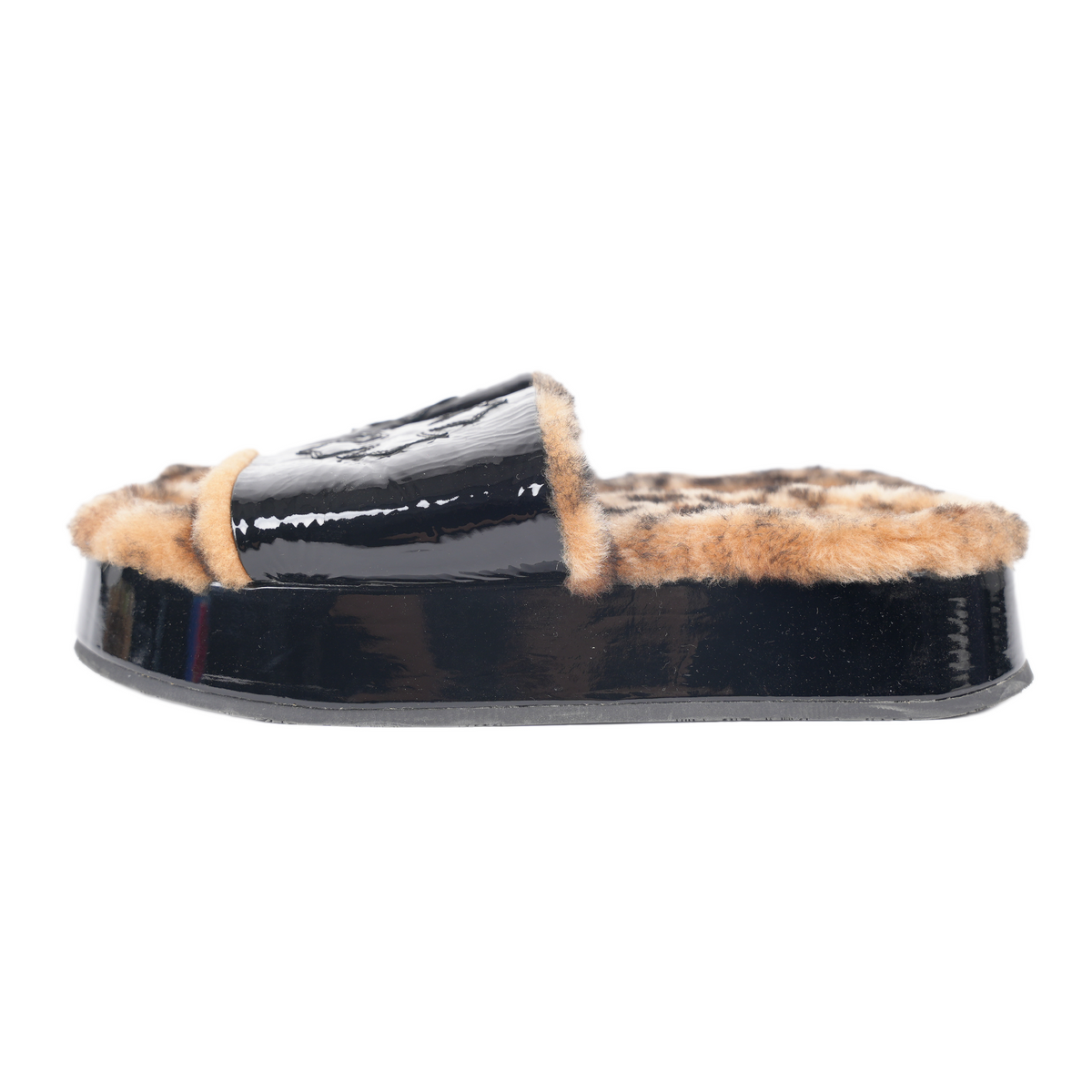 CHROME HEARTS SLIP N’ SLIDE LEOPARD PLATFORM SLIDES