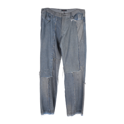 ANT/ANTI BLUE FADED SCRAP DENIM PANTS