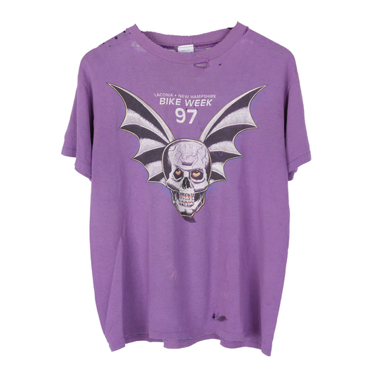 VINTAGE PURPLE BIKE WEEK '97 SKULL TEE