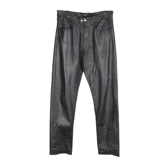ENFANTS RICHES DÉPRIMÉS ERD TOMMY TONSIL BLACK LEATHER DOUBLE BUTTON PANTS