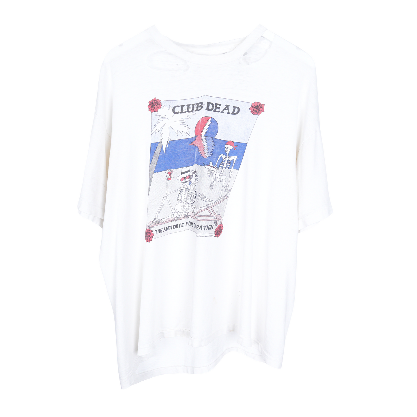 WHITE 1984 CLUB DEAD TEE