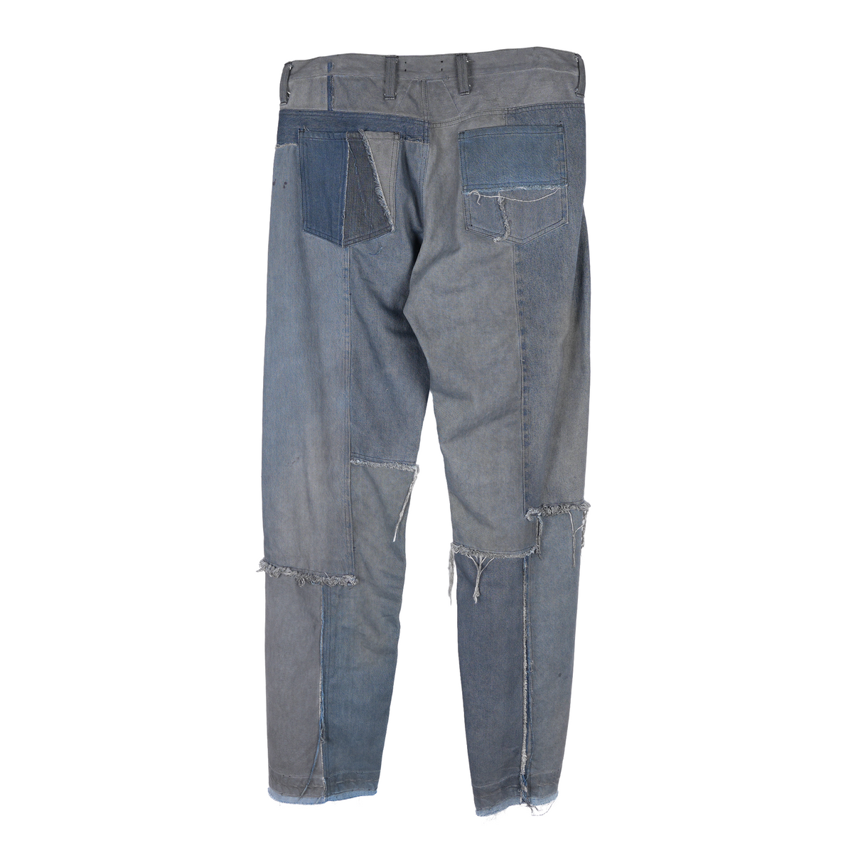 ANT/ANTI BLUE FADED SCRAP DENIM PANTS