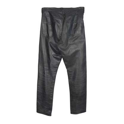 ENFANTS RICHES DÉPRIMÉS ERD TOMMY TONSIL BLACK LEATHER DOUBLE BUTTON PANTS