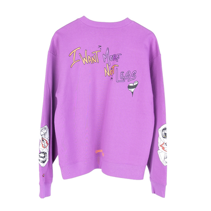 CHROME HEARTS MATTY BOY PURPLE 'I WANT MORE NOT LESS' CREWNECK