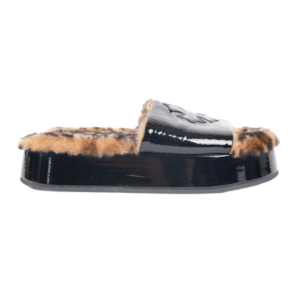 CHROME HEARTS SLIP N’ SLIDE LEOPARD PLATFORM SLIDES