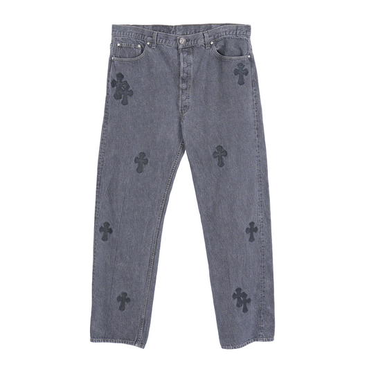 CHROME HEARTS BLACK CROSS PATCH 501 LEVI