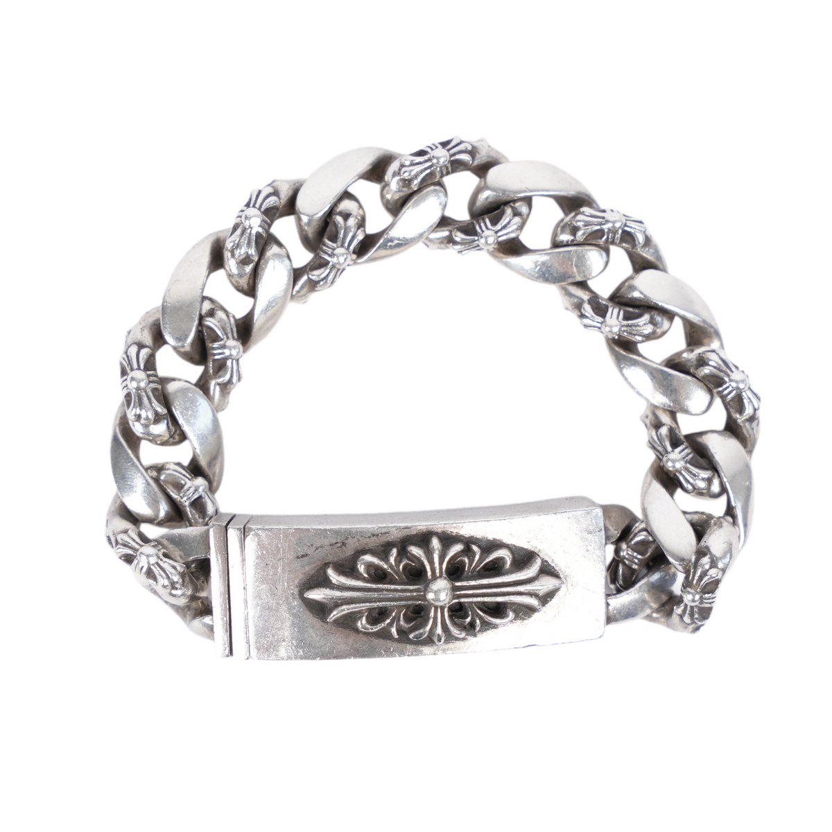 CHROME HEARTS FLORAL ID FANCY LINK BRACELET