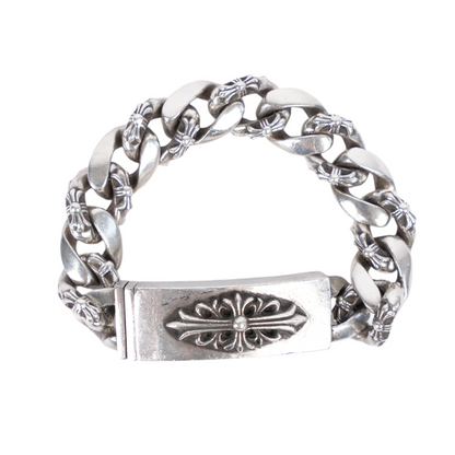 CHROME HEARTS FLORAL ID FANCY LINK BRACELET