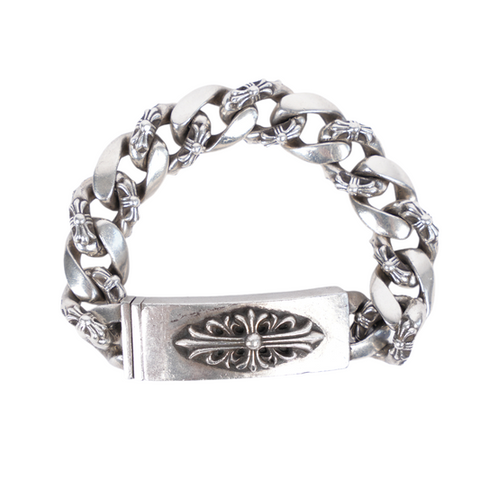 CHROME HEARTS FLORAL ID FANCY LINK BRACELET