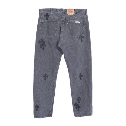CHROME HEARTS BLACK CROSS PATCH 501 LEVI