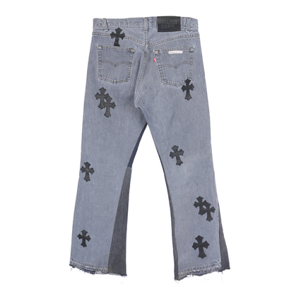 CHROME HEARTS X GALLERY DEPT. CROSS PATCH LEVI'S DENIM PANTS
