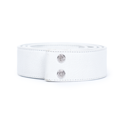 CHROME HEARTS WHITE LEATHER BELT STRAP