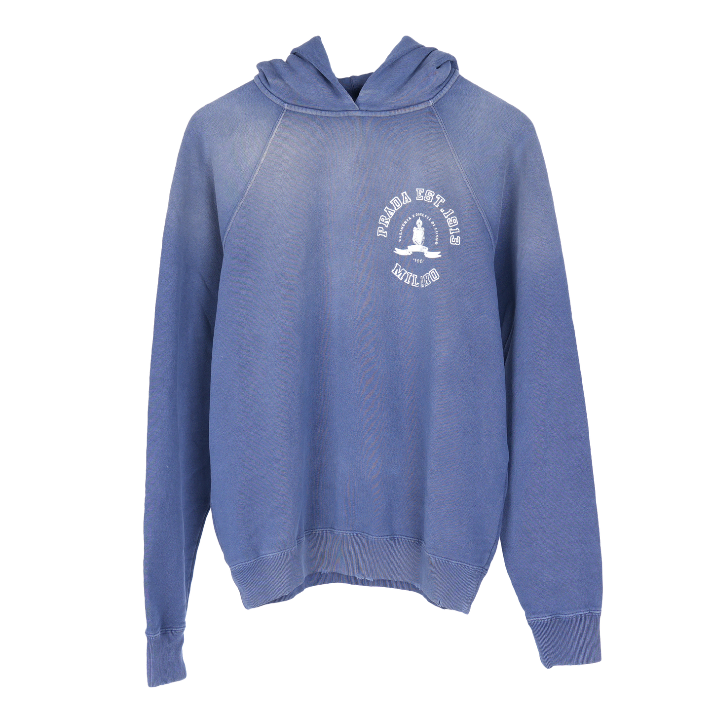 PRADA FADED BLUE LOGO HOODIE