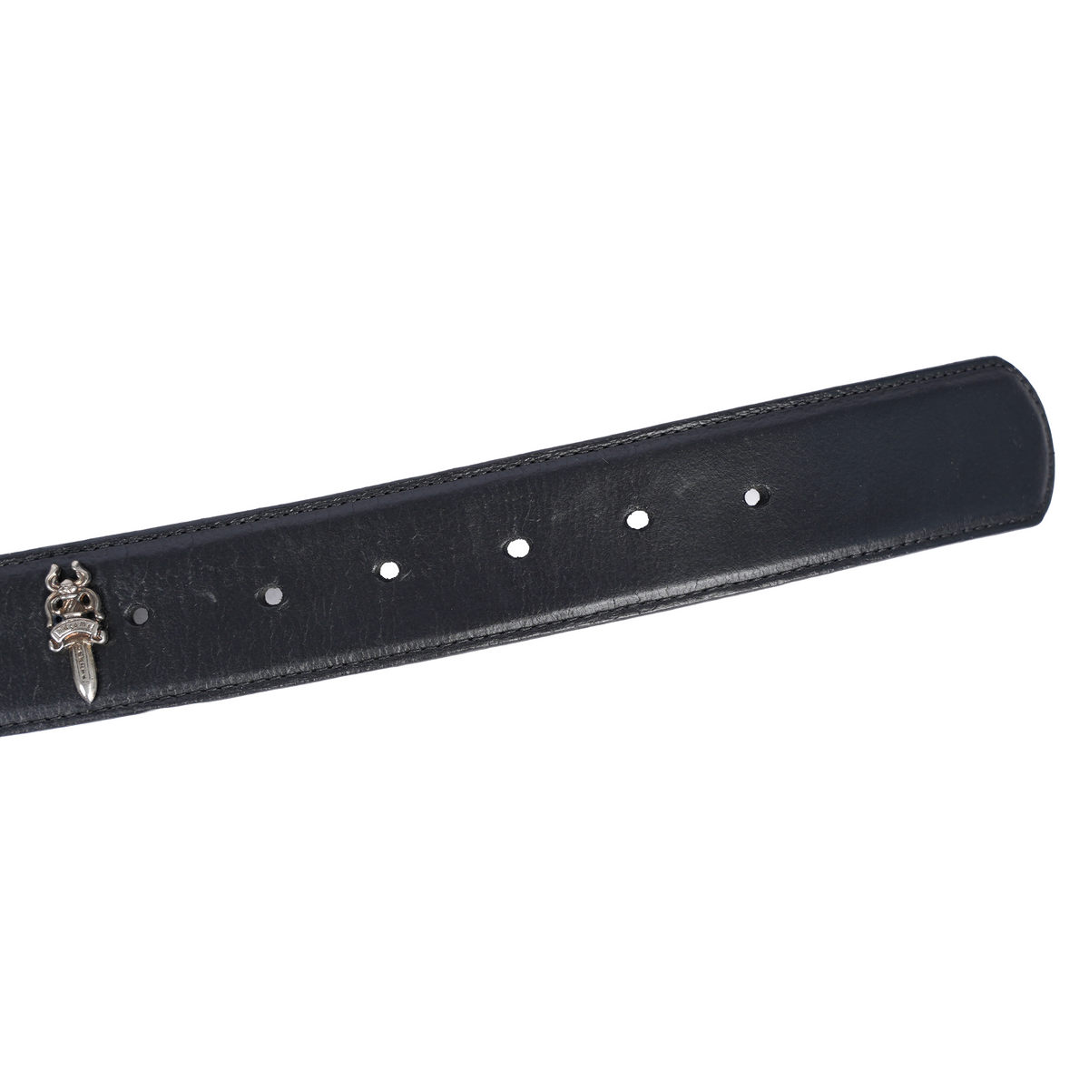 CHROME HEARTS DAGGER EMBELLISHED LEATHER BELT STRAP