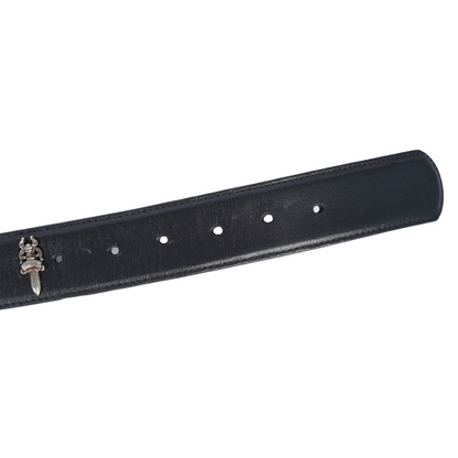 CHROME HEARTS DAGGER EMBELLISHED LEATHER BELT STRAP