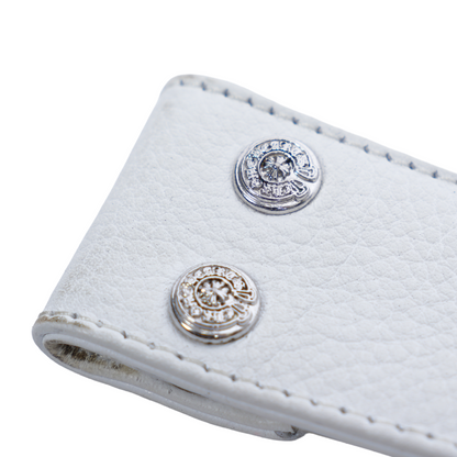 CHROME HEARTS WHITE LEATHER BELT STRAP
